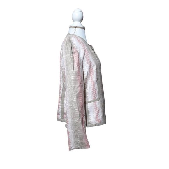 City Girl 2 Pc Women's set Jacket & Blouse Snake Print Pink Multi Color Sz Large - Picture 4 of 11